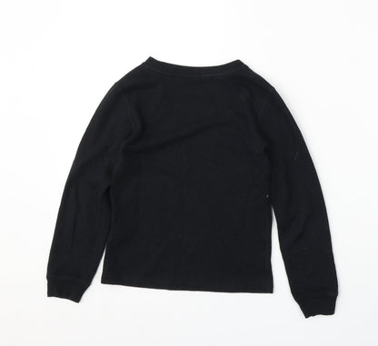 Marks and Spencer Girls Black  Cotton Pullover Sweatshirt Size 7-8 Years