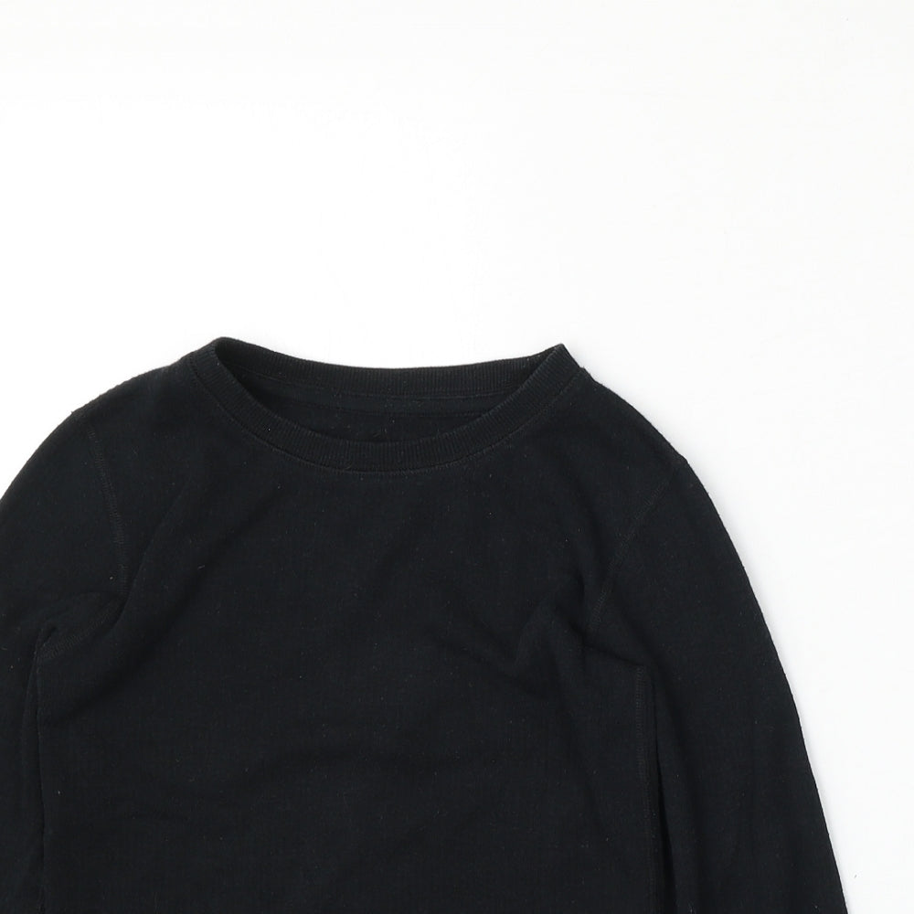 Marks and Spencer Girls Black  Cotton Pullover Sweatshirt Size 7-8 Years