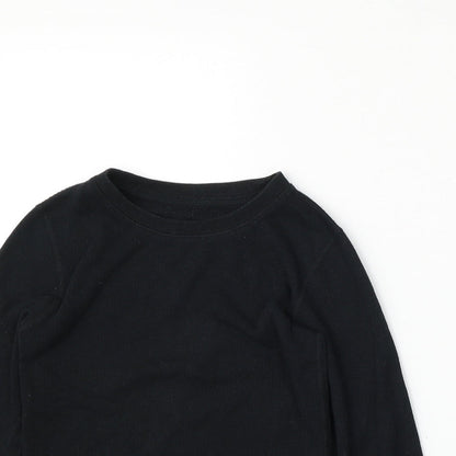 Marks and Spencer Girls Black  Cotton Pullover Sweatshirt Size 7-8 Years