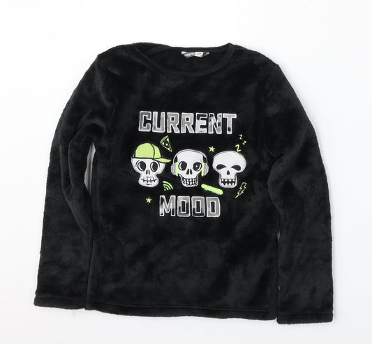 Pep&Co Boys Black Solid Polyester  Pyjama Top Size 7-8 Years