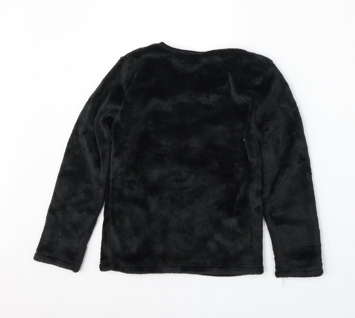 Back view of Pep&Co boys’ black solid polyester pyjama top, size 7-8, years