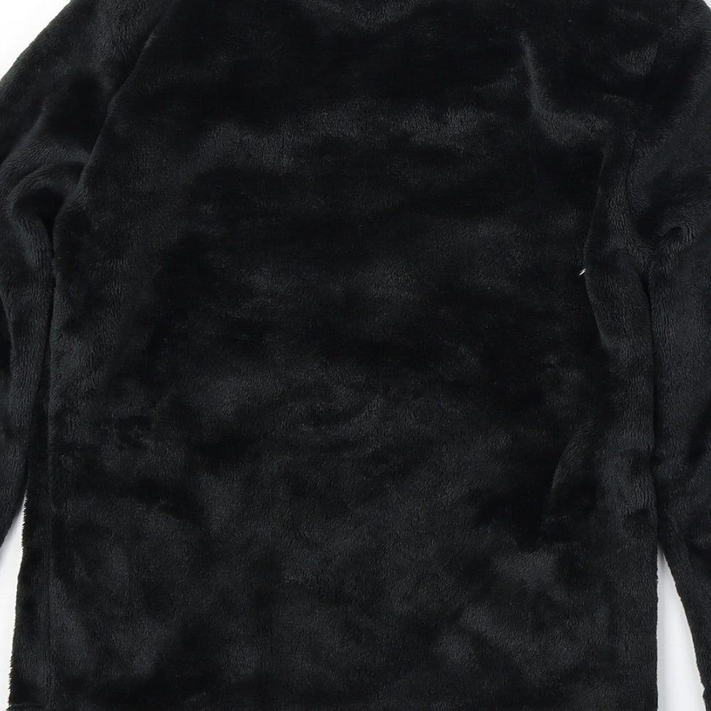 Brand and care label for Pep&Co boys’ black solid polyester pyjama top, size 7-8, years