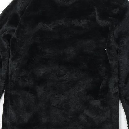 Brand and care label for Pep&Co boys’ black solid polyester pyjama top, size 7-8, years