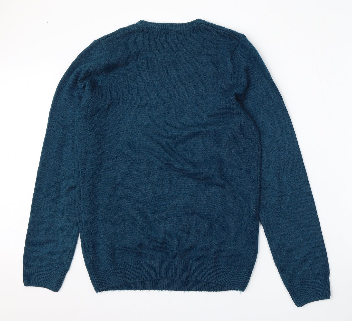 Marks and Spencer Mens Blue Round Neck  Polyester Pullover Jumper Size S