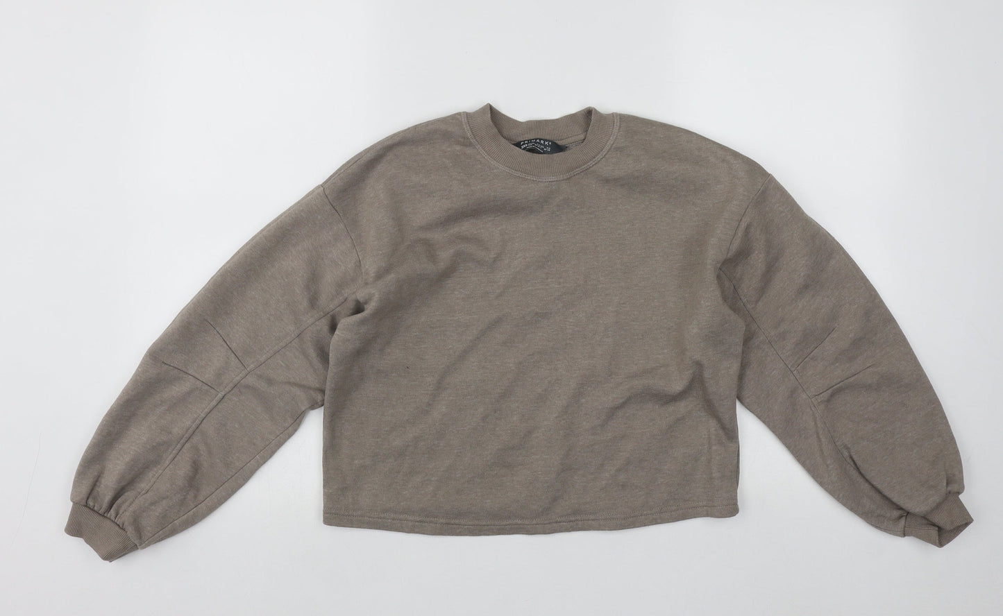 Primark Womens Beige Round Neck  Polyester Pullover Jumper Size 2XS