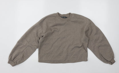 Primark Womens Beige Round Neck  Polyester Pullover Jumper Size 2XS