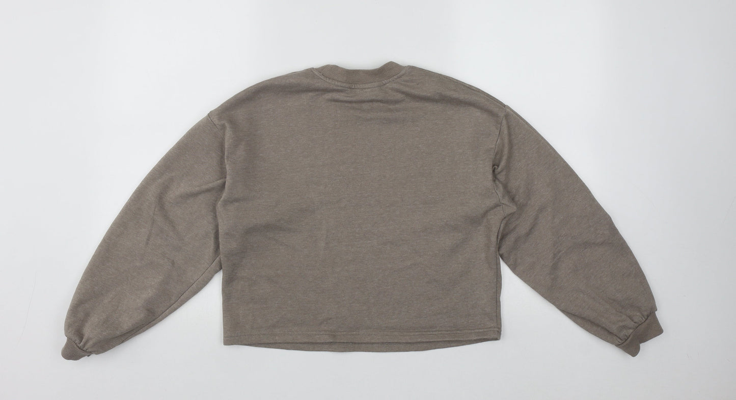 Primark Womens Beige Round Neck  Polyester Pullover Jumper Size 2XS