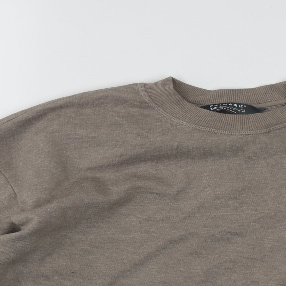 Primark Womens Beige Round Neck  Polyester Pullover Jumper Size 2XS