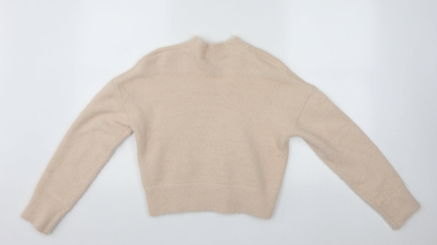 New Look Girls Pink Round Neck  Nylon Pullover Jumper Size 14-15 Years
