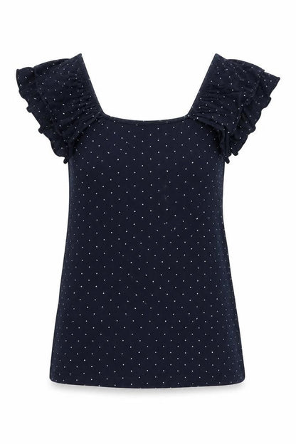 Womens UK Size 8 Mango Blue Basic Blouse