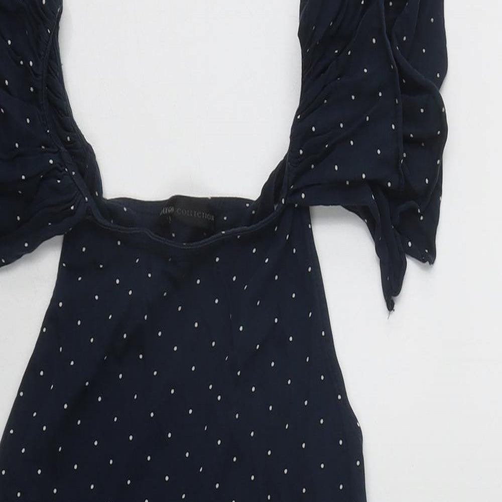 Womens UK Size 8 Mango Blue Basic Blouse