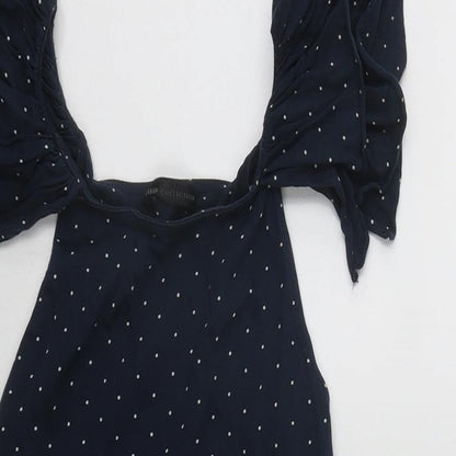 Womens UK Size 8 Mango Blue Basic Blouse