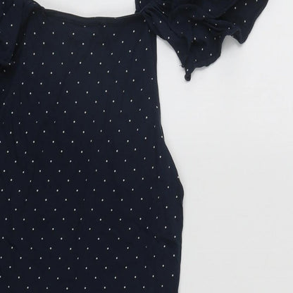 Womens UK Size 8 Mango Blue Basic Blouse