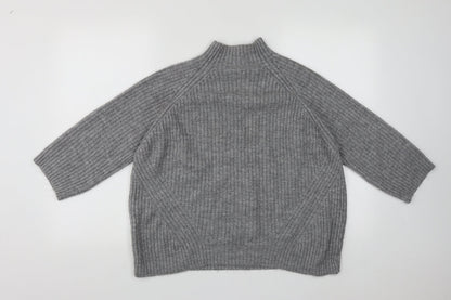 Stradivarius Womens Grey High Neck  Polyester Pullover Jumper Size M