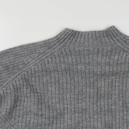 Stradivarius Womens Grey High Neck  Polyester Pullover Jumper Size M