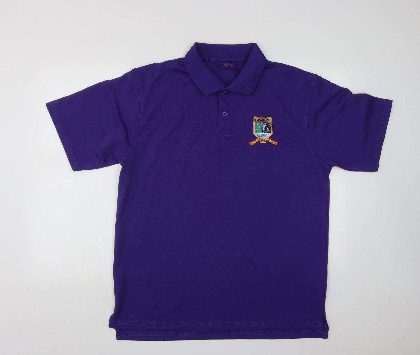 Henbury Mens Purple  Polyester  Polo Size XL Collared Button - Ballyclare Golf