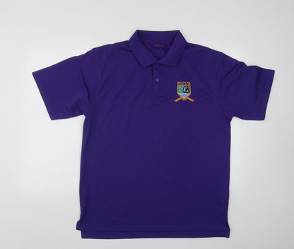 Henbury Mens Purple  Polyester  Polo Size XL Collared Button - Ballyclare Golf