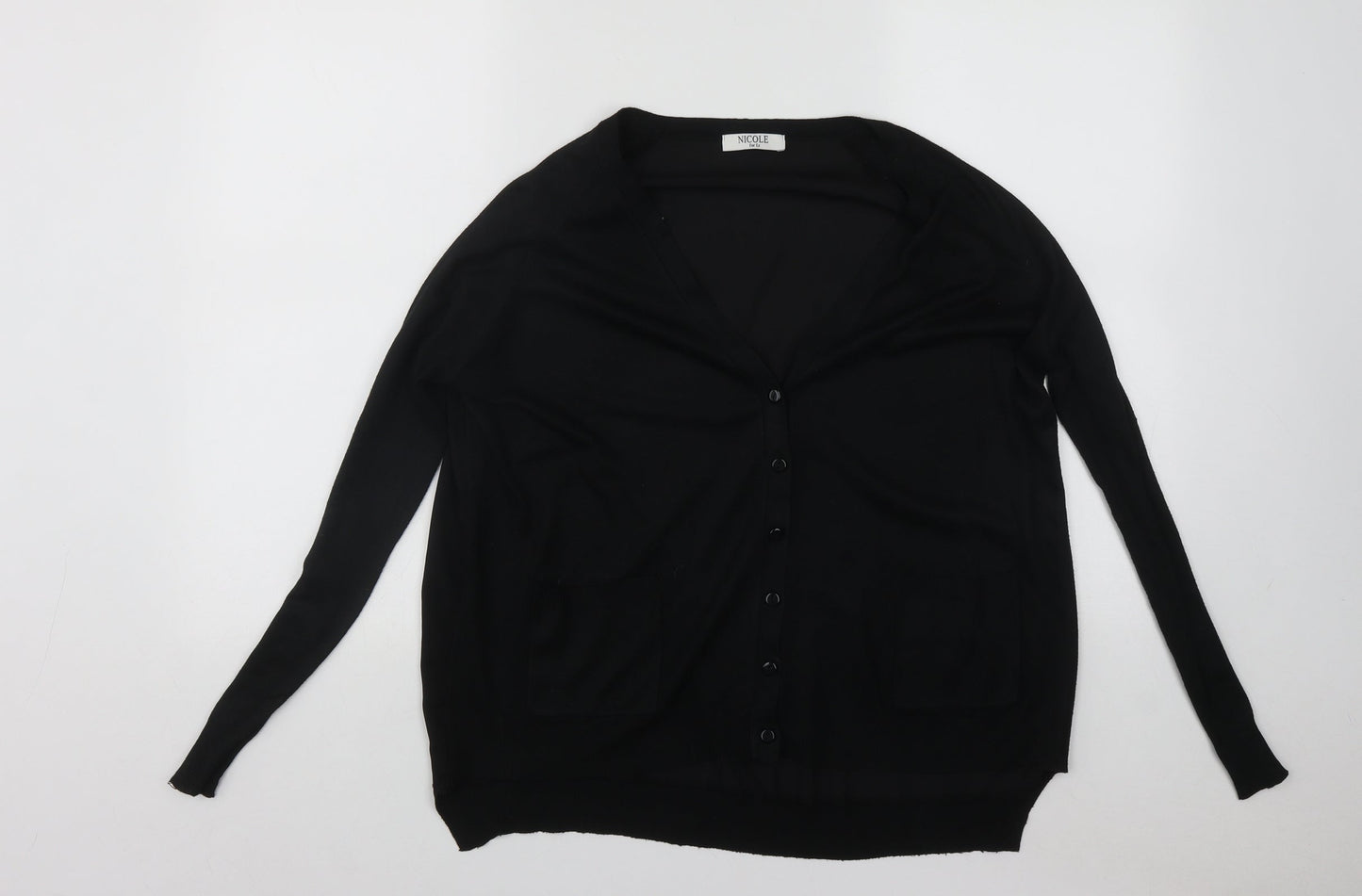 Womens UK Size M Nicole Black Cardigan Jumper