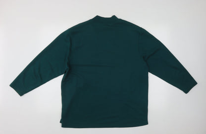 Back view of Blast women’s green round neck geometric polyester jumper, size L