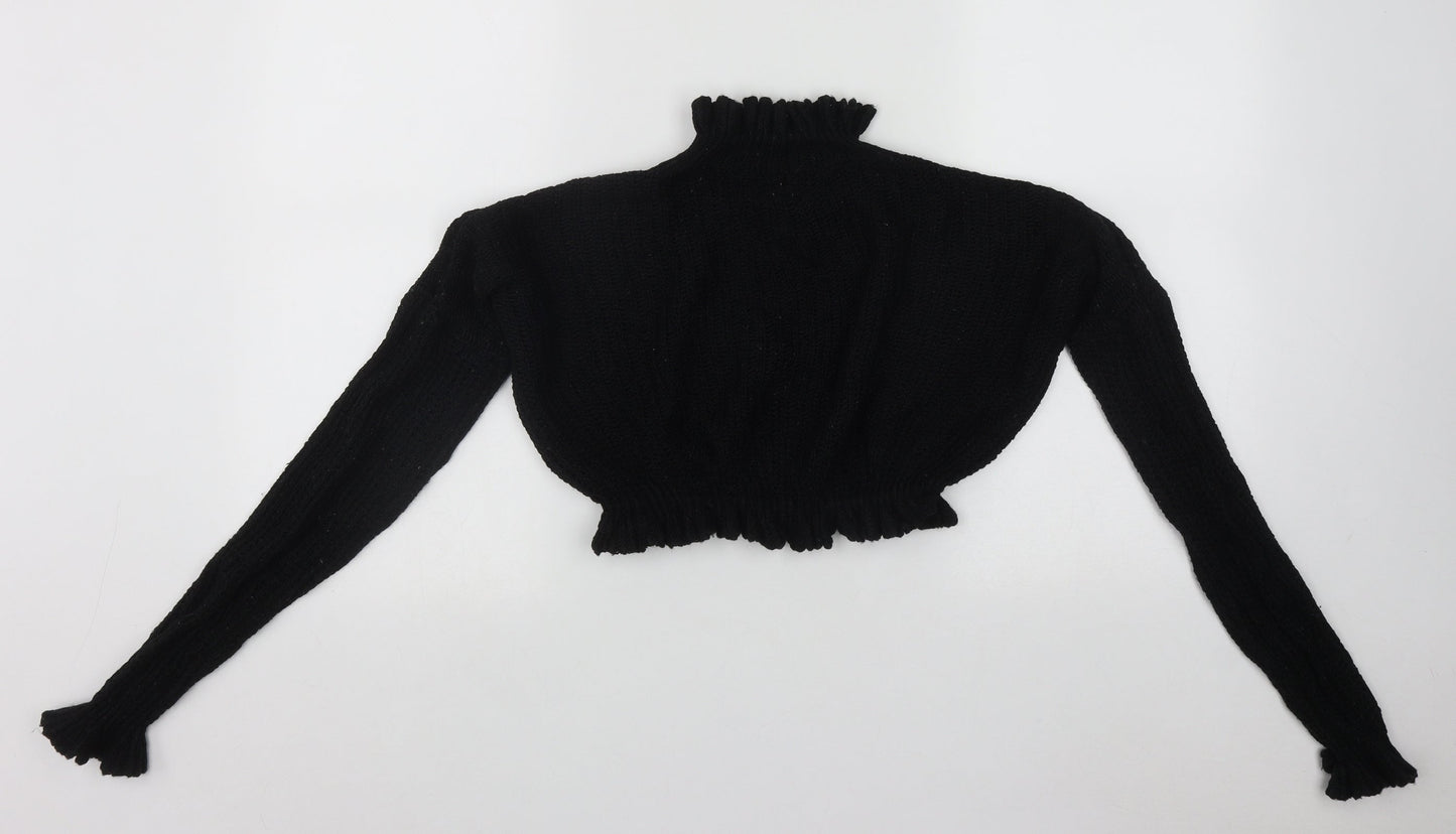 Boohoo Womens Black High Neck  Polyester Pullover Jumper Size S