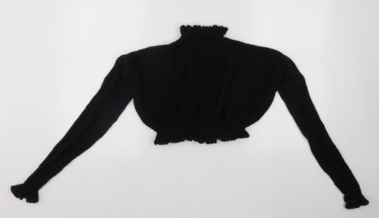 Boohoo Womens Black High Neck  Polyester Pullover Jumper Size S