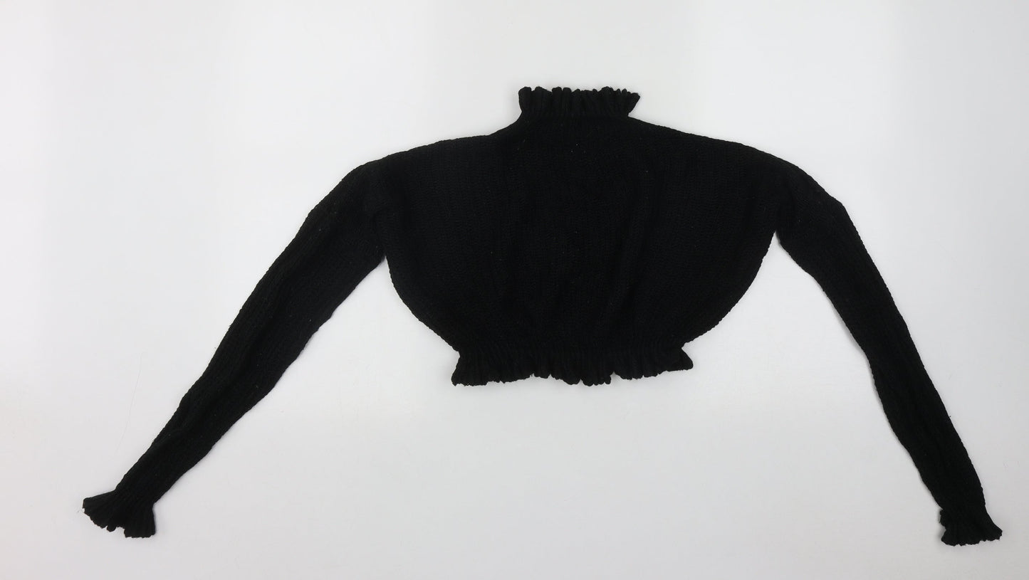 Boohoo Womens Black High Neck  Polyester Pullover Jumper Size S