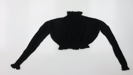 Boohoo Womens Black High Neck  Polyester Pullover Jumper Size S