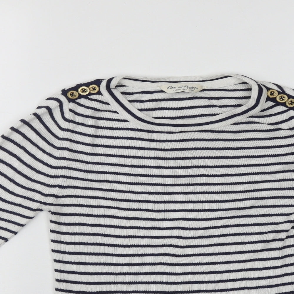 Womens UK Size 10 Miss Selfridge White Pullover Jumper