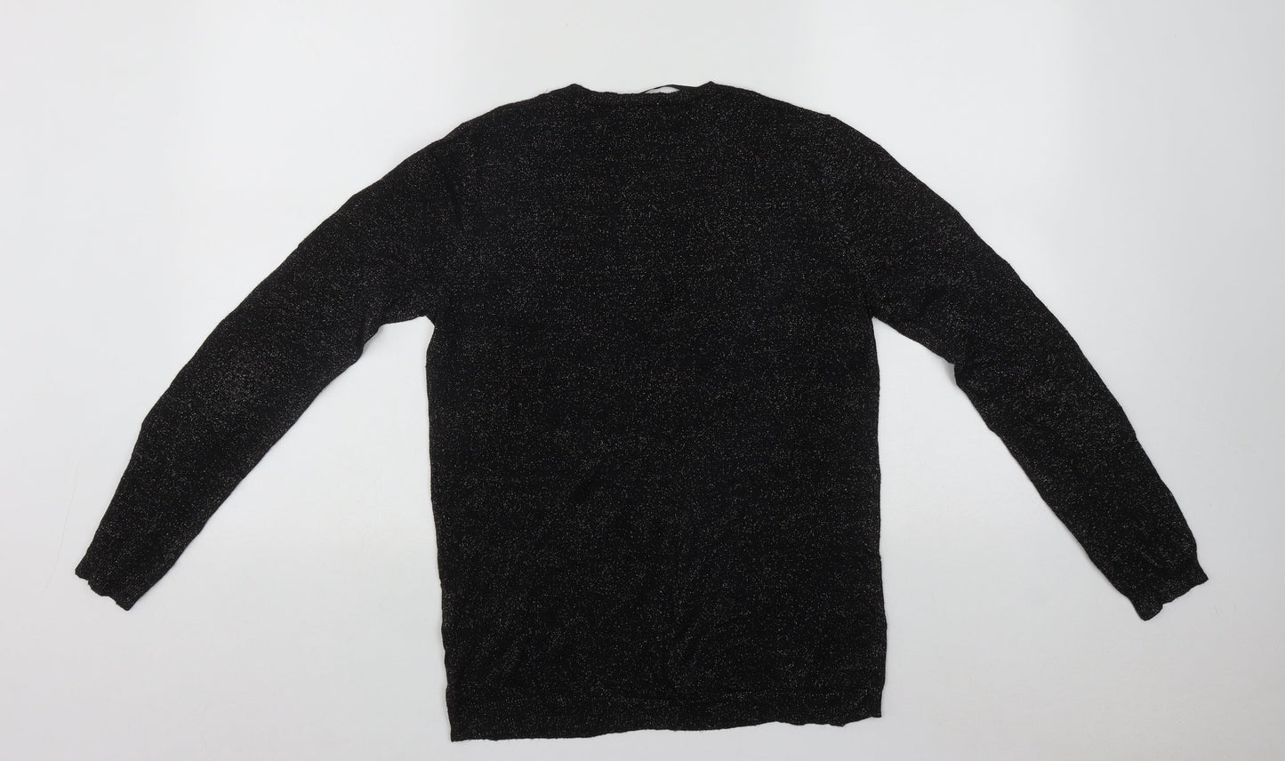 Primark Womens Black Round Neck  Polyester Pullover Jumper Size 12