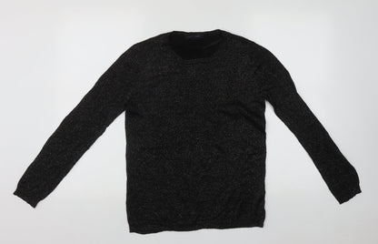 Primark Womens Black Round Neck  Polyester Pullover Jumper Size 12