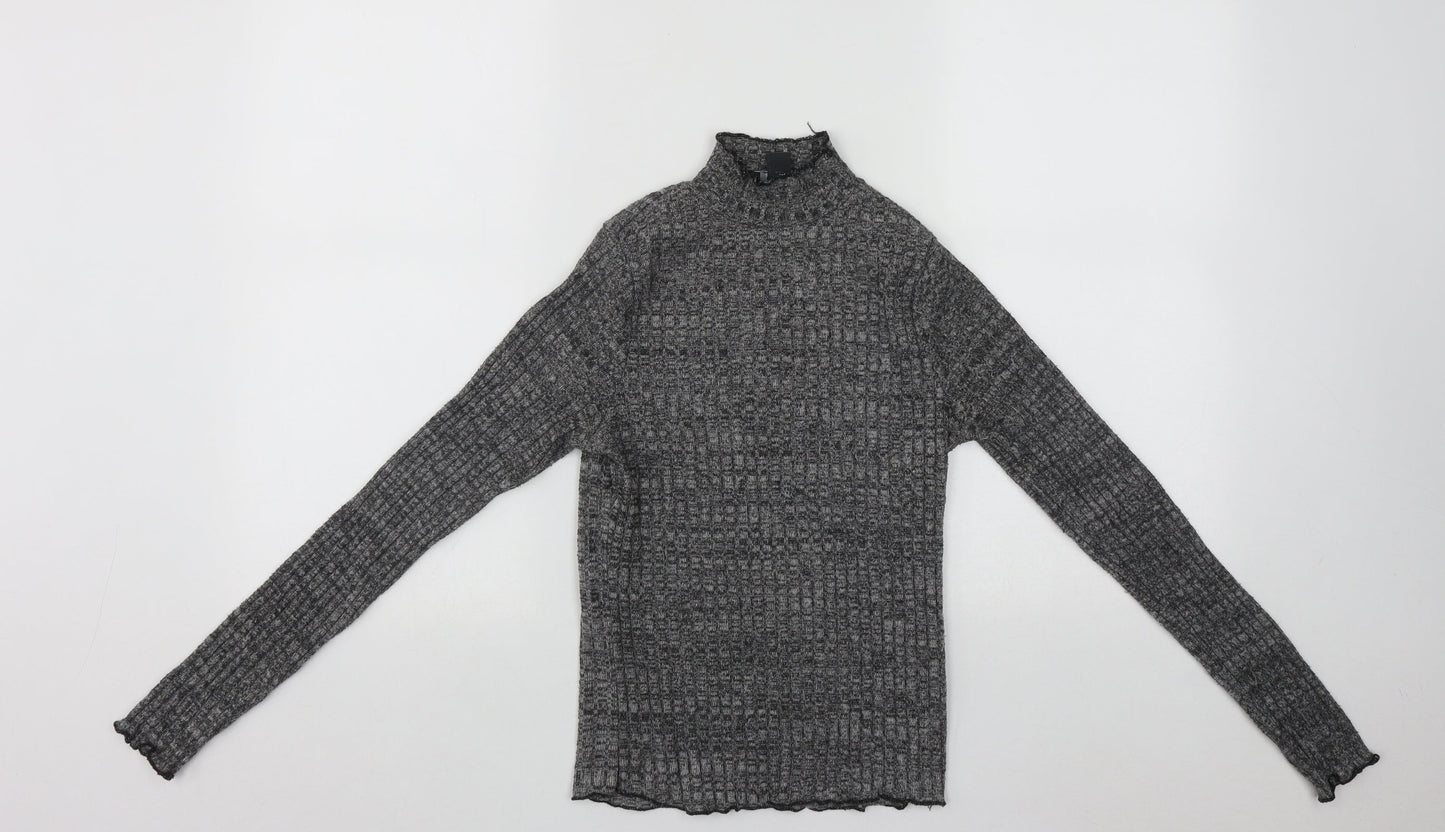 Primark Womens Grey High Neck  Polyester Pullover Jumper Size 6
