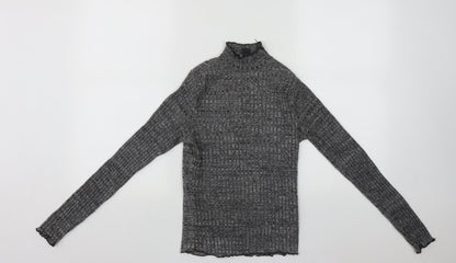 Primark Womens Grey High Neck  Polyester Pullover Jumper Size 6