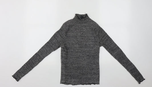 Primark Womens Grey High Neck  Polyester Pullover Jumper Size 6