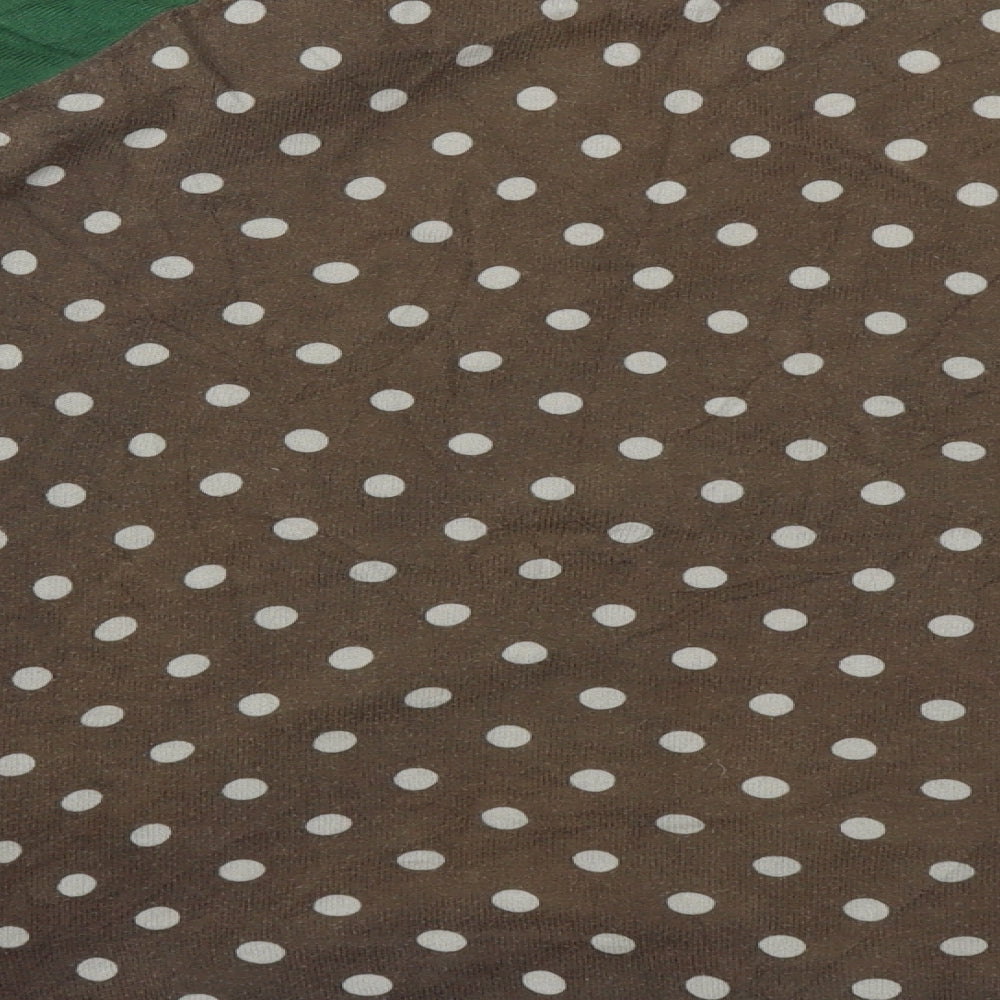 Indiwoman Womens Brown Round Neck Polka Dot Cotton Pullover Jumper Size L