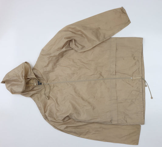 Rainy Days Womens Beige   Rain Coat Coat Size M  Zip