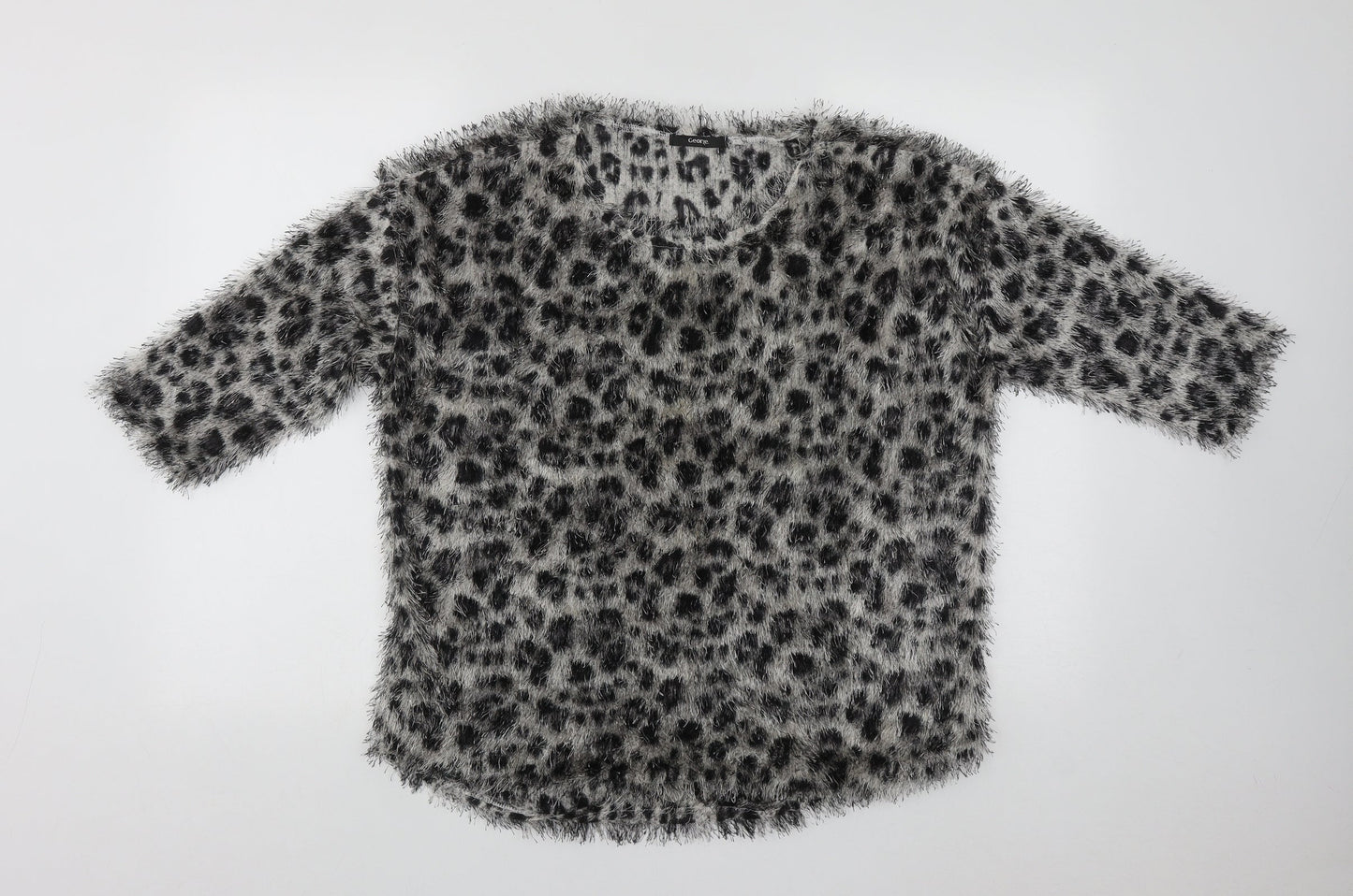 George Womens Multicoloured Round Neck Geometric Polyester Pullover Jumper Size 14