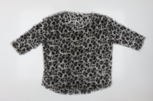 George Womens Multicoloured Round Neck Geometric Polyester Pullover Jumper Size 14