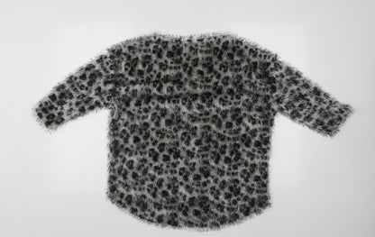 George Womens Multicoloured Round Neck Geometric Polyester Pullover Jumper Size 14