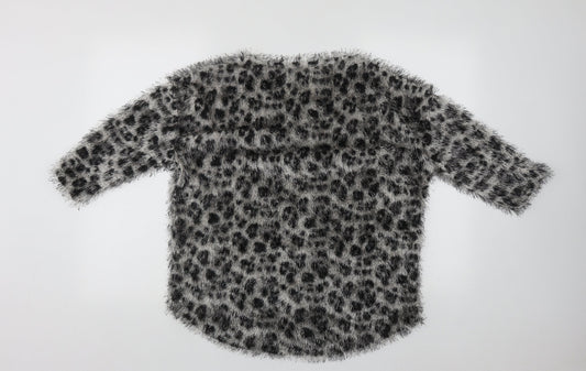 George Womens Multicoloured Round Neck Geometric Polyester Pullover Jumper Size 14