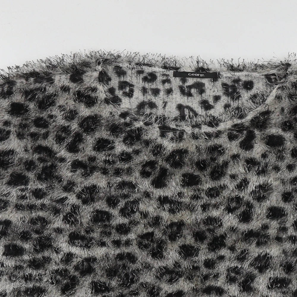 George Womens Multicoloured Round Neck Geometric Polyester Pullover Jumper Size 14