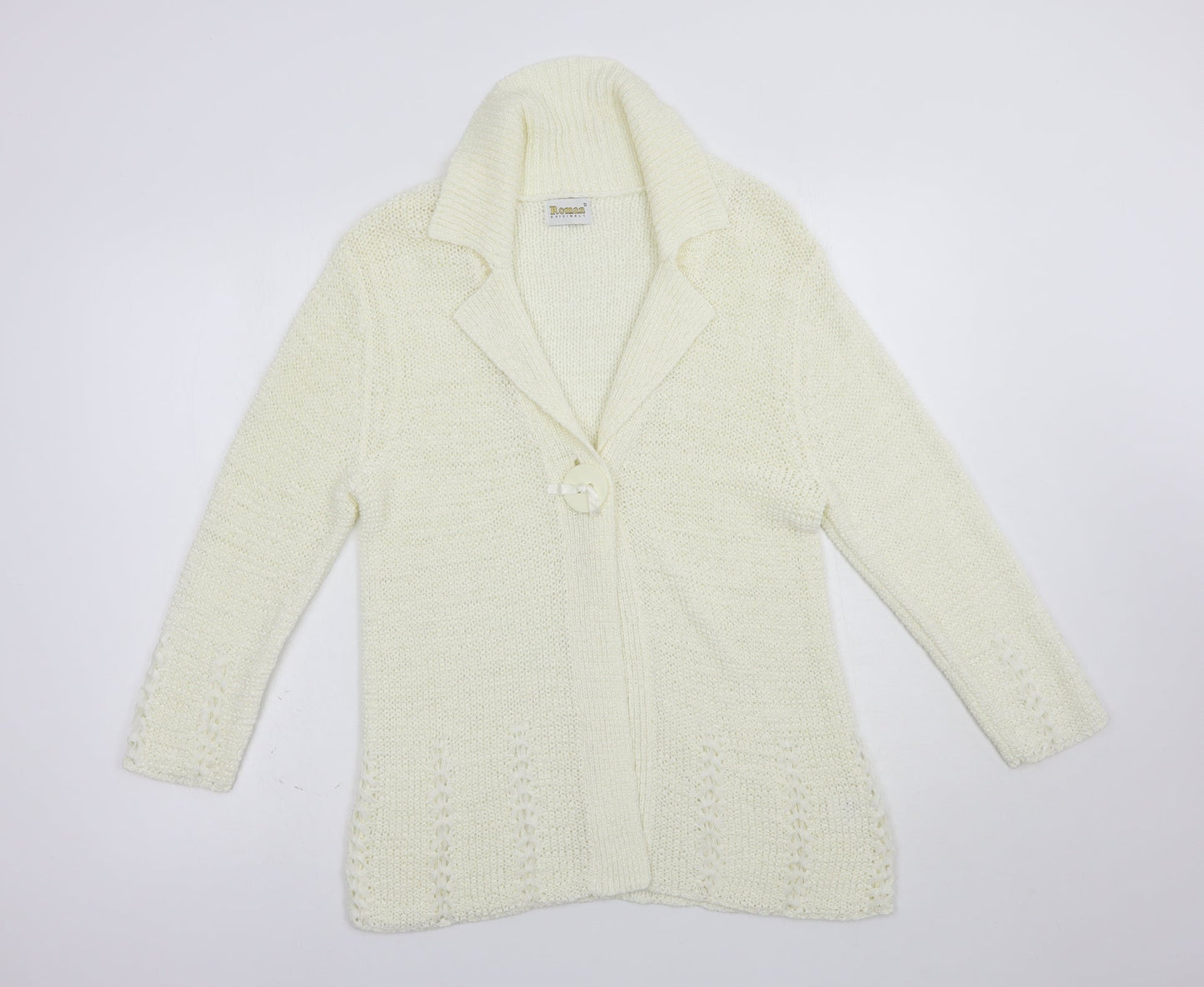 Womens UK Size S Roman Ivory Cardigan Jumper