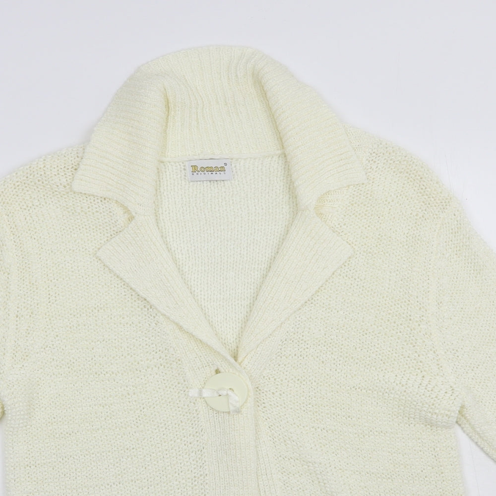 Womens UK Size S Roman Ivory Cardigan Jumper