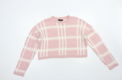 Womens UK Size M PRETTYLITTLETHING Pink Pullover Jumper