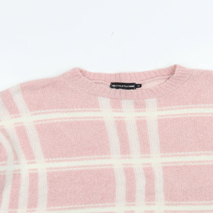 Womens UK Size M PRETTYLITTLETHING Pink Pullover Jumper