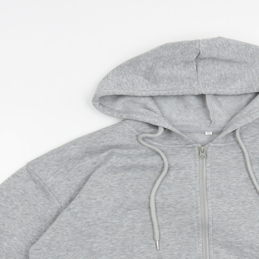 SheIn Womens Grey  Polyester Full Zip Hoodie Size S  Zip