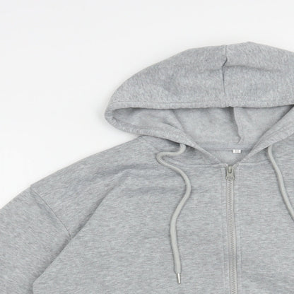 SheIn Womens Grey  Polyester Full Zip Hoodie Size S  Zip