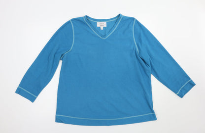 Carole Hochman Womens Blue  Polyester Pullover Sweatshirt Size L  Pullover