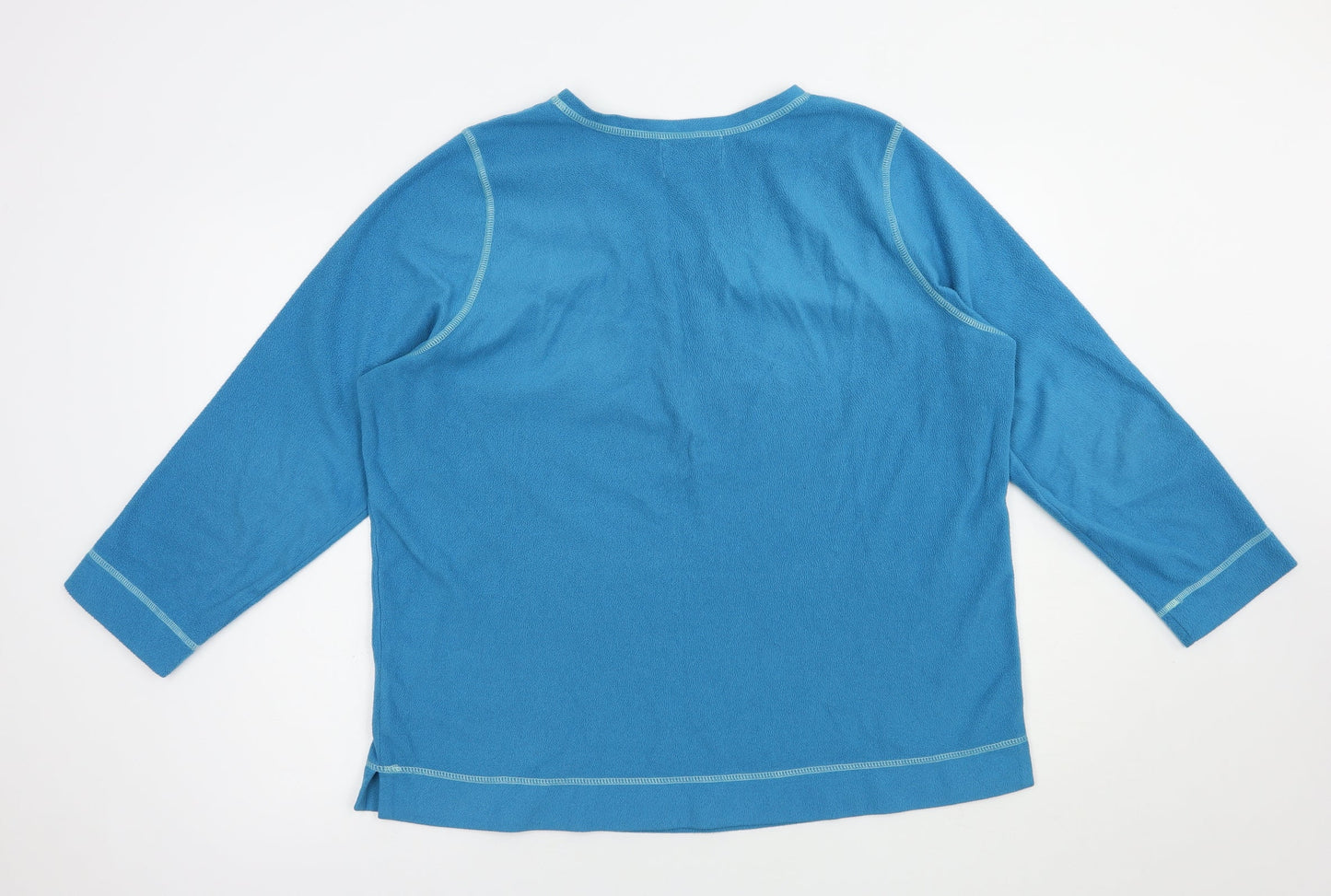 Carole Hochman Womens Blue  Polyester Pullover Sweatshirt Size L  Pullover