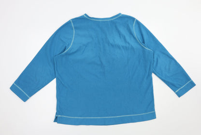 Carole Hochman Womens Blue  Polyester Pullover Sweatshirt Size L  Pullover