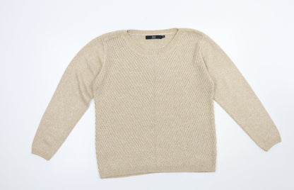 Womens UK Size 14 Isle Beige Pullover Jumper